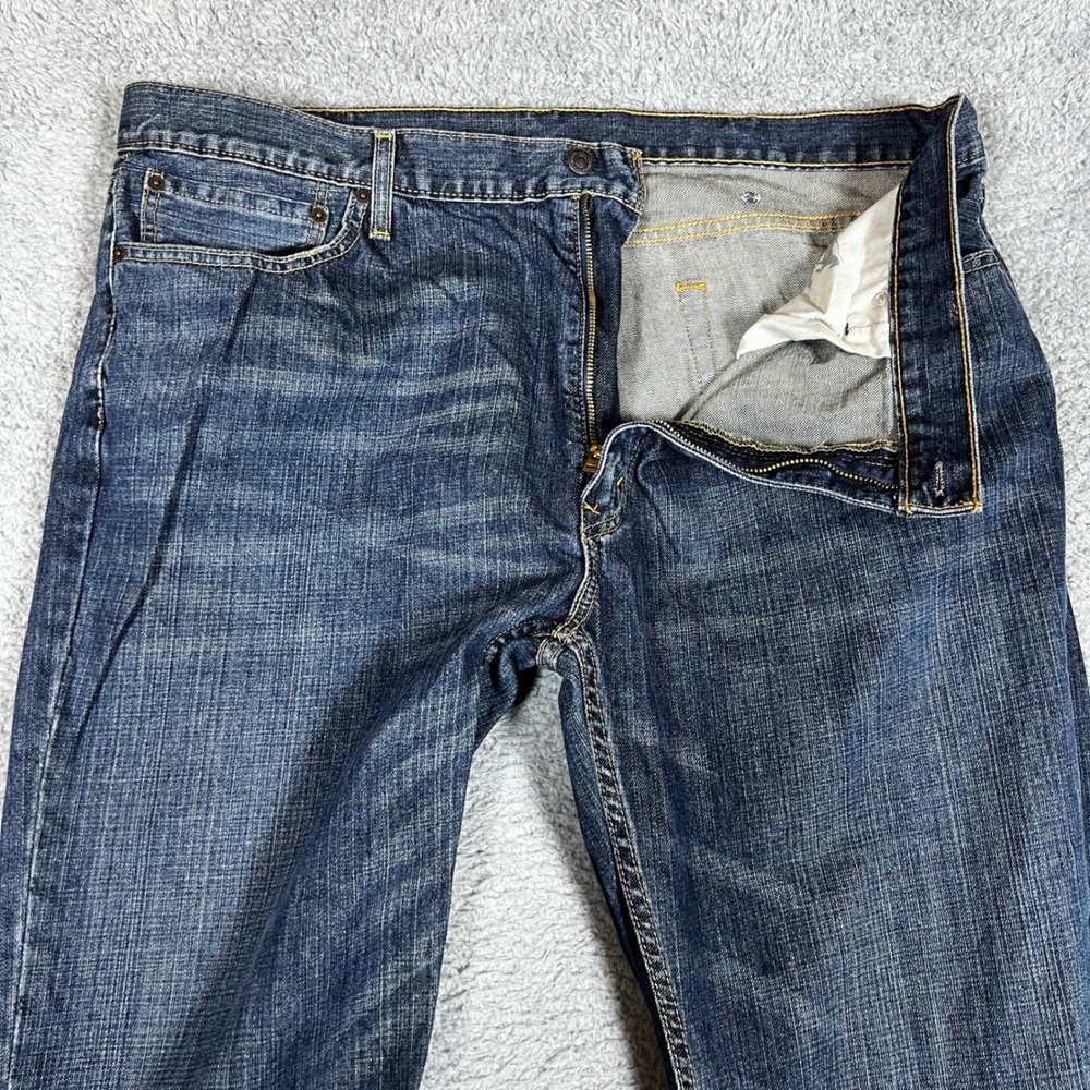 Levis 505 Jeans Mens 42x37 Dark‎ Wash Straight Fit Cotton Office Casual